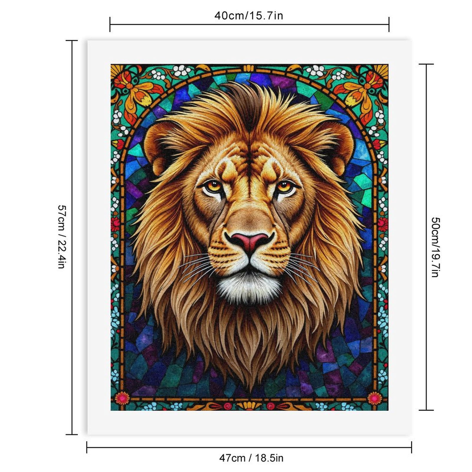 Paint By Numbers Kit for Adults Beginner - DIY Lion Majesty Stained Glass Art Canvas Painting Kits for Adults, Frameless Paint By Number for Adults for Home Wall Decor 16x20 Inch