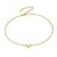 thumbnail image 1 of Tobillera de plata esterlina Silvora con cadena de corazón para mujeres y hombres oro ajustable, 1 of 8