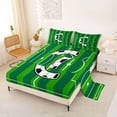 thumbnail image 2 of Erosebridal Modern Soccer Court Pattern Kids Bed Sheets,Letter C Monogrammed King Sheets For Boys Teens 4 Pieces, 2 of 6