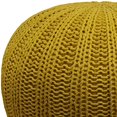 thumbnail image 3 of SIMPLIHOME Shelby Pouf Rond Tricoté à la Main, Repose-Pieds, Rembourré en Coton Moutarde, pour le Salon, la Chambre et la Chambre d'Enfants, Transitionnel, Moderne, 3 of 5