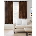 thumbnail image 2 of Retro Wooden Board Blackout Curtains for Bedroom/Living Room, Thermal Insulated Kitchen Curtains, Western Country Farmhouse Brown Wood Grommet Darkening Window Treatment Drapes 27.5"x39"x2, 2 of 8