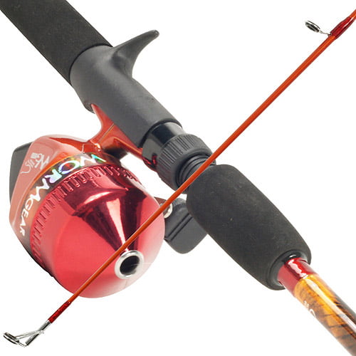 South Bnd Worm Gear Fishing Rod & Spincast Reel Combo Orange-US MILIT VET SELLER 