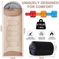 thumbnail image 4 of Sleeping Bags for Adults Kids - 3 Season Cold&Warm Weather Waterproof Sleeping Bags with Removable Liner - Lightweight Sleeping Bags for Camping Hiking Outdoor Travel, Khaki - Left Zipper, 4 of 10