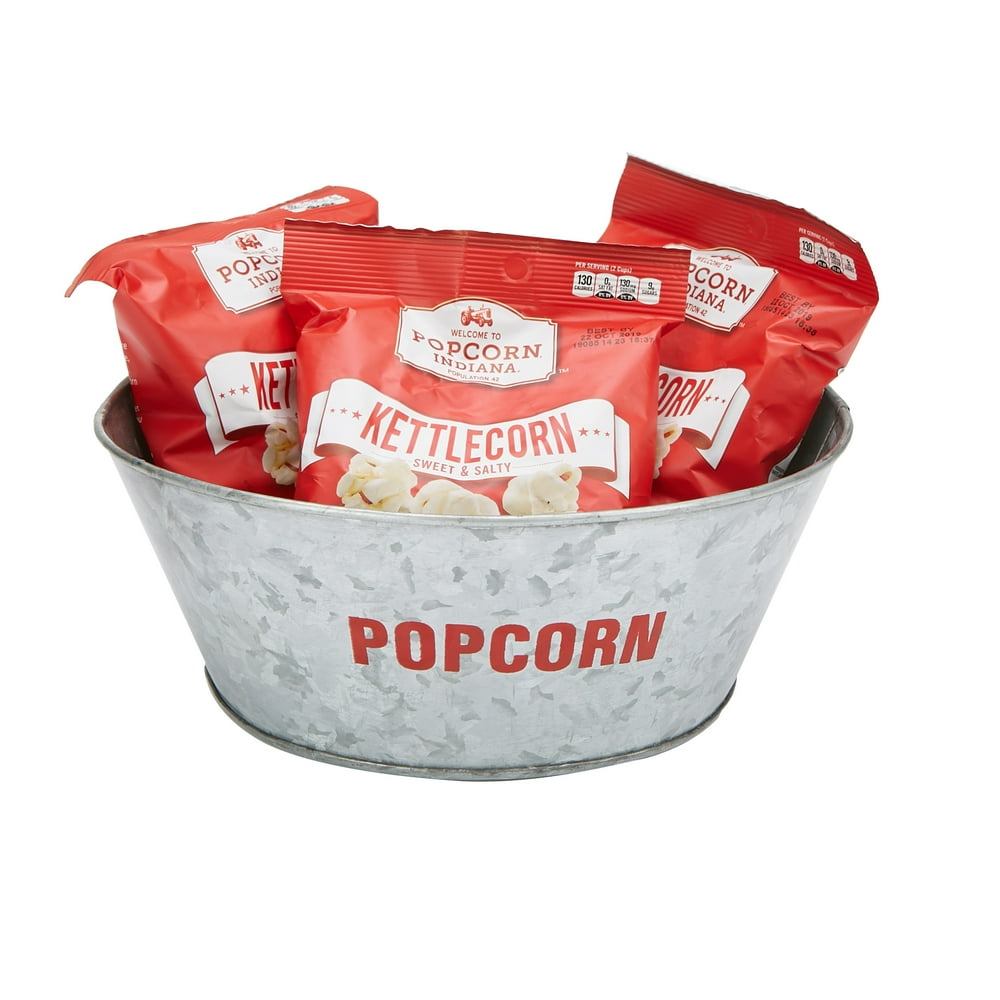 Mind Reader Galvanized Stainless Steel Popcorn Bowl Serving Dish