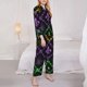 thumbnail image 3 of Balery Mardi Gra Geometric Conjunto de Pijama con Estampado para Mujer, Conjunto de Dos Piezas con Manga Larga, Ropa de Dormir Suave con Bolsillos, Pijamas Cómodos-X-Large, 3 of 7