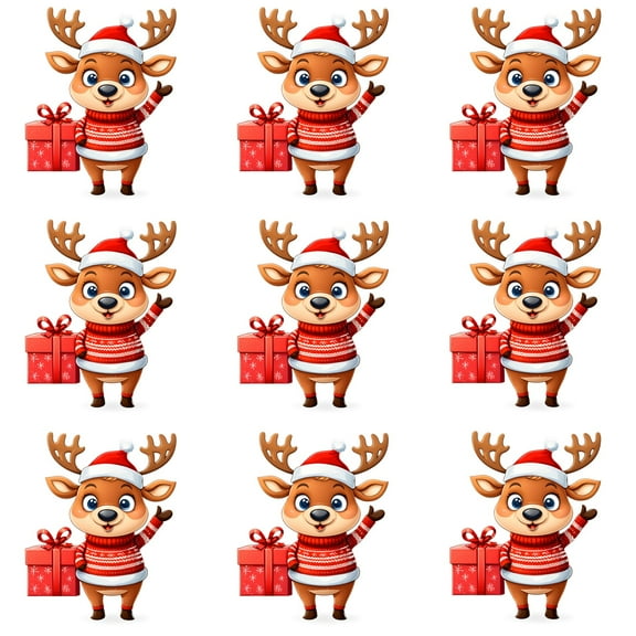 9PCS  ironing applique patch,  Christmas Bell Wreath Pattern Print Design , Easy Heat Transfer for Clothing, T-Shirts, Jeans, Backpacks, Hats & Pillows