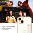 thumbnail image 4 of iPhone 13 Case, iPhone 13 Phone Case Love Heart Cute Case with Wristband Kickstand Holder Soft TPU Plating Bumper Protective Slim Shockproof iPhone 13 Case Cover for Girls Women, White, 4 of 15