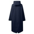 thumbnail image 6 of Womens Long Raincoats Rain Jacket Waterproof Packable Hooded Windbreaker Navy M, 6 of 7