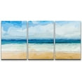 thumbnail image 3 of PixonSign Canvas Print Wall Art Set Watercolor Smudge Sunny Beach Landscape Nature Ocean Illustrations Modern Art Nautical Scenic Relax/Calm Multicolor for Living Room, Bedroom, Office - 16"x24"x3, 3 of 5