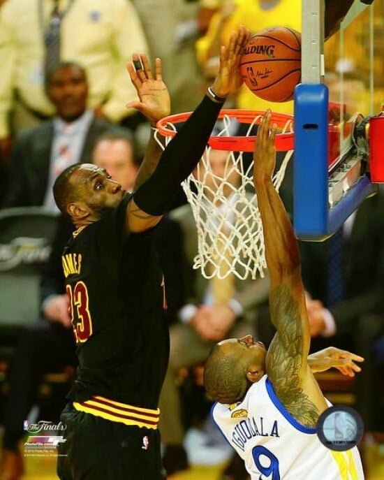 Lebron James block Game 7 of the 2016 NBA Finals Photo Print - Item