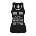 thumbnail image 3 of Women‘s Print Sleeveless Shirts Tops Set Halloween Drawstring Shorts Set EAN13, 3 of 5