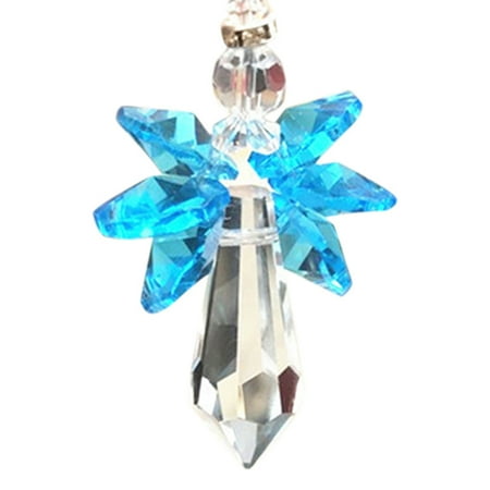 

Rainbow Angel Crystal Suncatcher Hanging Ornament Glass Guardian Angel Sun Light Catcher For Car Home Decor Royal Blue