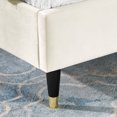 thumbnail image 5 of Rozitta Beige Velvet Wingback Platform Bed, Queen, 5 of 10