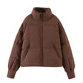 thumbnail image 1 of Kcodviy Chandail à Capuchon d'Hiver Chaud pour Femmes Veste d'Hiver pour Femmes Fermeture Éclair Solide Épaissie Réflexions Naturelles Veste de Champ Manteaux Extérieur, 1 of 8