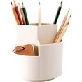 thumbnail image 1 of Lishi 3-Compartment Rotating Desk Organizer: Perfect for Pens, Makeup Brushes, and More, 1 of 5