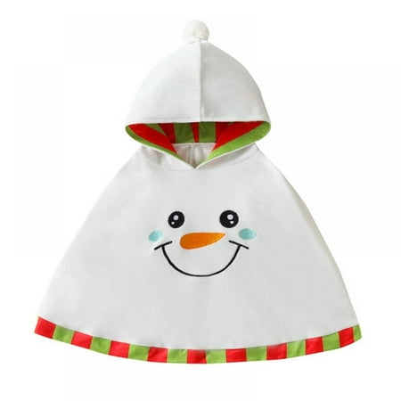 

Baywell Baby and Toddler Boys & Girls Winter Hooded Outerwear Capes Poncho Coat Christmas Cape Costume Snowman