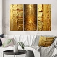 thumbnail image 1 of Designart "Ancient Opulence Retro Abstract Gold IV" Abstract Painting Wall Art Set Of 3 - Modern Gold Gallery Wall Set For Home Decor, 1 of 6