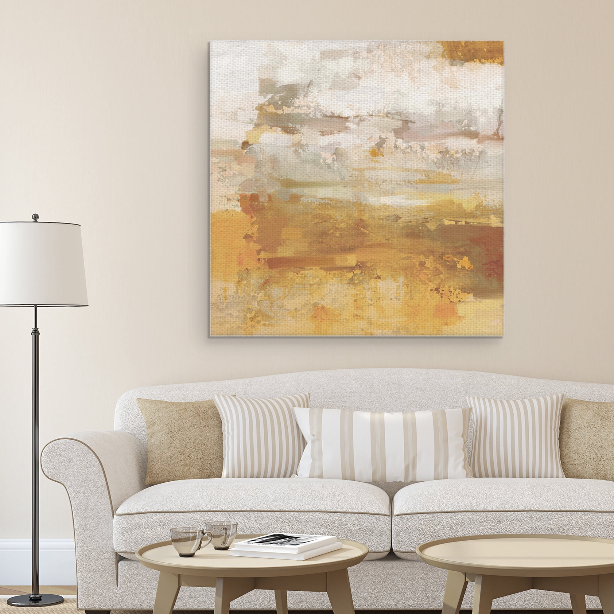 Masterpiece Art Gallery Amber Skies Orange Abstract by Studio Arts Canvas Art Print 35" x 35"