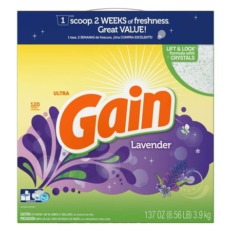 Gain Powder Laundry Detergent, Lavender Scent, 120 loads, 137 oz