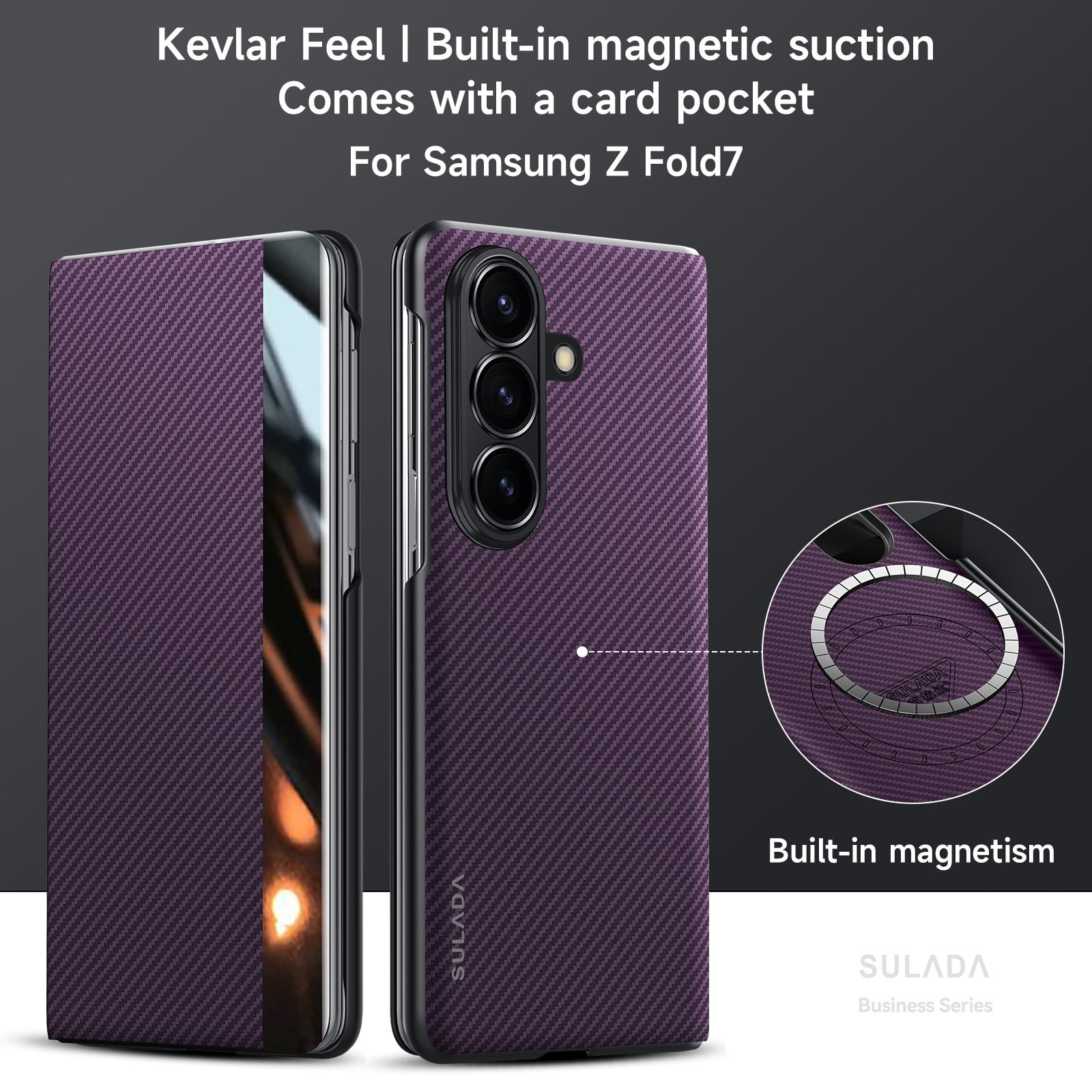 For Samsung Galaxy Z Fold7 Fold 7 Carbon Fiber Pattern Magnetic Flip Leather Fashion Case Cover