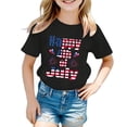 thumbnail image 2 of Povozer Kids Boys 4th of July Shirts Toddler American Flag T-Shirt Girls Patriotic Short Sleeve Tees Cotton Top Clothes (Black, 2-3 Years), 2 of 4