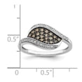 thumbnail image 5 of White Night Sterling Silver Rhodium-plated Champagne and White Diamond Fancy Marquise Ring QQR5151-7, 5 of 5