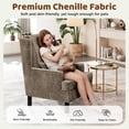 thumbnail image 6 of Aprafie Ergonomic Wingback Chair, 20.7" High Back Accent Chair with Ultra-Thick Cushion, Solid Wood Arms & Legs for Living Room, Bedroom, Reading Nook, Light Brown, 6 of 7