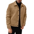 thumbnail image 5 of Hulanddfd Men's Faux Suede Jacket Turn Down Collar Button Down Casual Trucker Coat Fall Winter Outerwear, 5 of 5