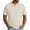 Beige, variant on Henley Shirts for Men Whith Waffle Weave Summer Solid Casual Crew Neck Short Sleeve Mens T-Shirts