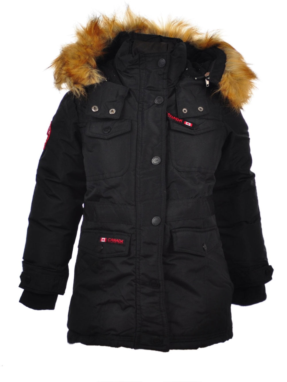 Canada Weather Gear Girls' Flapped Seam Insulated Parka