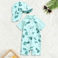 thumbnail image 2 of LRen Kids Boys One Piece Swimsuit UPF 50+ Sun Protection Short Sleeve Zip Up Rash Guard Bathing Suit Swimwear, 2 of 3