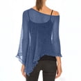 thumbnail image 6 of APEXFWDT Womens Off Shoulder Sheer Cover Ups Lightweight Mesh Shrug Summer Trendy Poncho Tops, 6 of 6