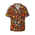 thumbnail image 3 of Goofa Retro Coffee Printed Men's Casual Short-sleeved Shirt,Lightweight Breathable Button-down,Summer Casual men's top,Versatile Fashion shirt-Large, 3 of 7