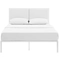 thumbnail image 5 of Modway Della King Faux Leather Panel Metal Bed in White, 5 of 6