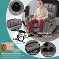 thumbnail image 6 of MEETWARM Large Dual Motor Power Lift Chair with Extended Footrest for Big Tall Elderly, Infinite Position Lay Flat Lift Electric Recliner, Heat Massage, Lumbar Pillow, USB & Type-C Ports, Plush Gray, 6 of 9