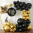 thumbnail image 6 of FH 50pcs for Birthday Decoration Items, Anniversary, Baby Shower, Bachelorette Decorations. Metallic Chrome Balloons for Decorations(Black & Golden), 6 of 6