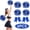 Blue White, variant on Cheerleading Pom Poms with Jumbo Bows Stable Handle Cheerleading Stuff for Team Spirit Sports Dance Cheering Adults Red 6PCS