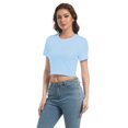 thumbnail image 3 of Y2K Style Slim Fitted Crop Tops for Women - Basic Crew Neck Short Sleeve Tees, 3 of 5