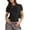 Black, variant on Womens Short Sleeve Slim Fit Crop Top Going Out Tight-Shirts Summer Basic Tees