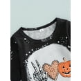 thumbnail image 6 of aturustex Halloween Toddler Girl Outfit Pumpkin Ghost/Letter Print Long Sleeve Sweatshirt T-Shirt Tops +Flare Pants Fall Outfit 1-5 Years, 6 of 9