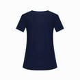 thumbnail image 4 of Fartey Plus Size Womens Summer Casual Shirts Fashion Simple Short Sleeve Solid Color Tops Loose Comfy Crew Neck T Shirts Soft Comfy Daily Blouses Navy L, 4 of 8