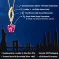 thumbnail image 2 of Gem Stone King 14K Yellow Gold Pink Created Sapphire and Lab Grown Diamond Pendant Necklace for Women | 0.83 Cttw | Gemstone September Birthstone | Heart Shape 6MM | With 18 inch Chain, 2 of 6