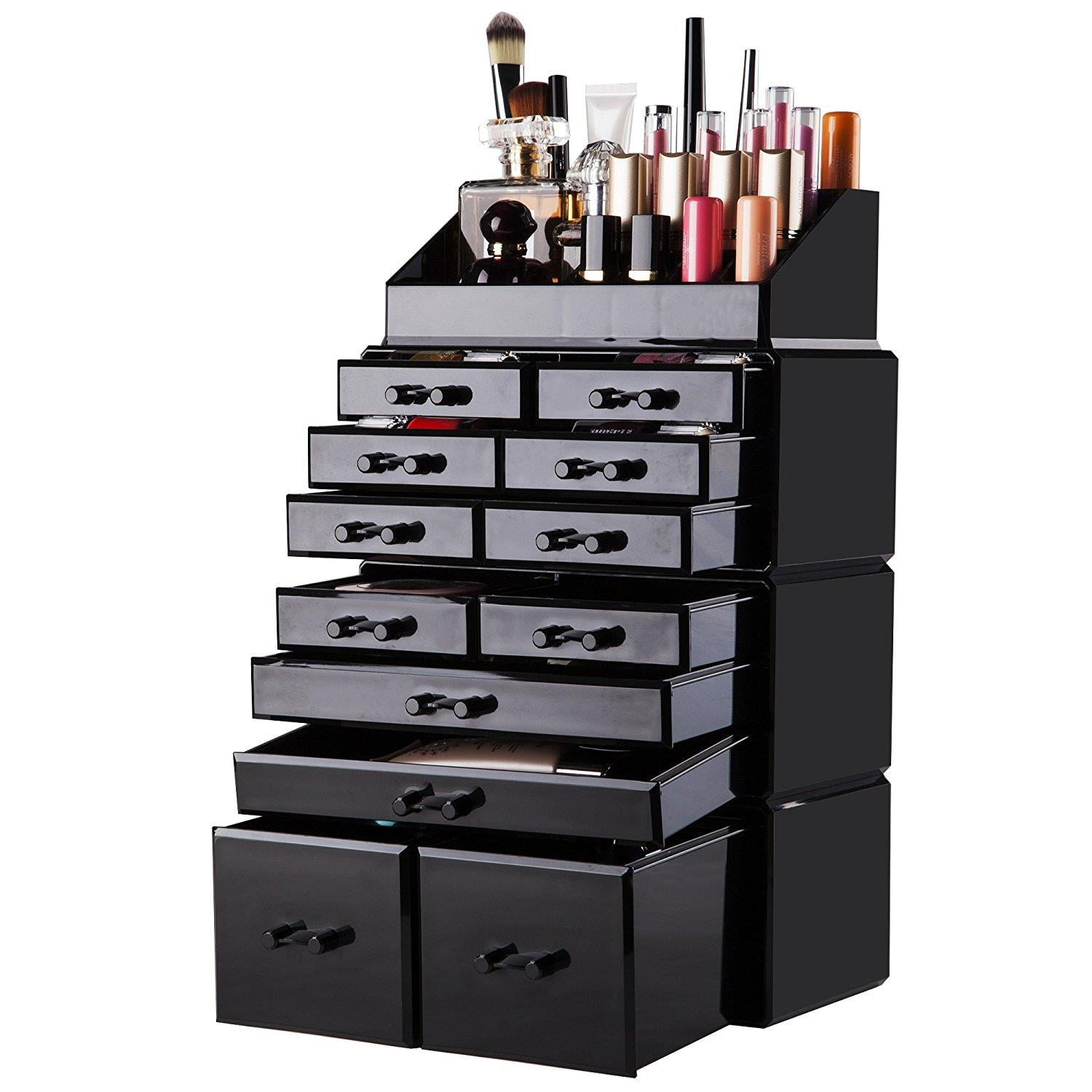 Ktaxon Makeup Acrylic Cosmetic Storage Drawer and Jewelry Display Case Walmart.com