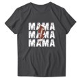 thumbnail image 4 of Mujeres Manga Corta Tops Impreso Cuello Redondo Camiseta Superior, Poliéster Spandex Vintage Humor, 4 of 4