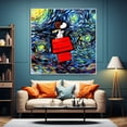 thumbnail image 4 of Cuadro de Snoopy Charlie Brown Woodstock, póster de arte de pared moderno, cuadro abstracto estilo Van Gogh, impresión en lienzo, decoración de habitación, regalo, 4 of 5