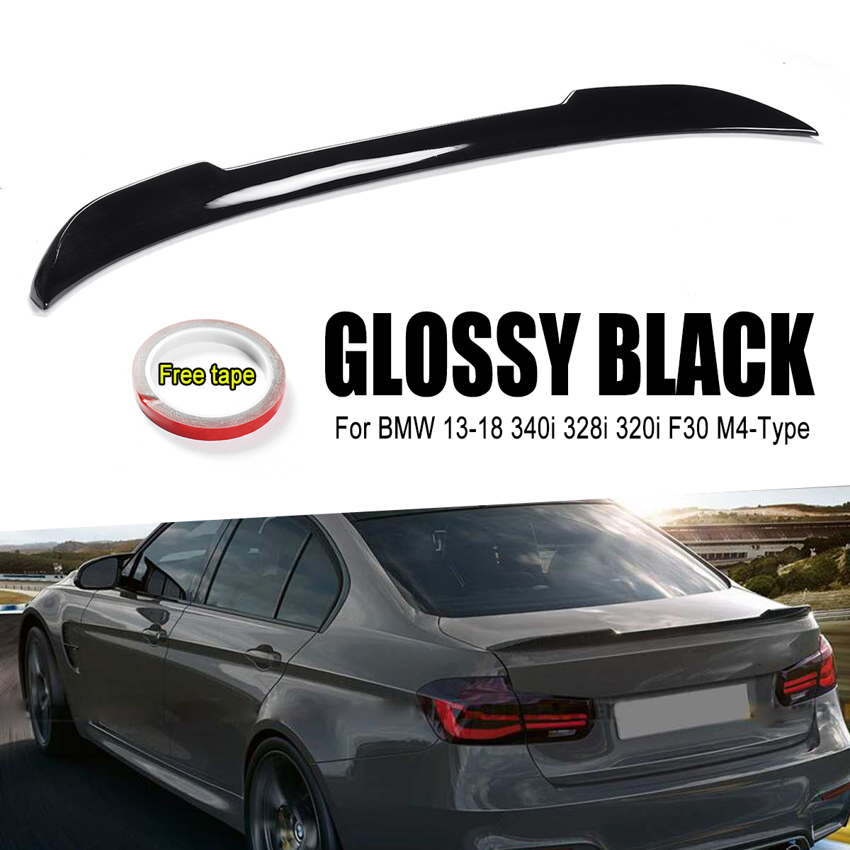 PAINTED #475 Fit For BMW 3ER F30 F80 4DR P Type Type REAR TRUNK SPOILER 320i 