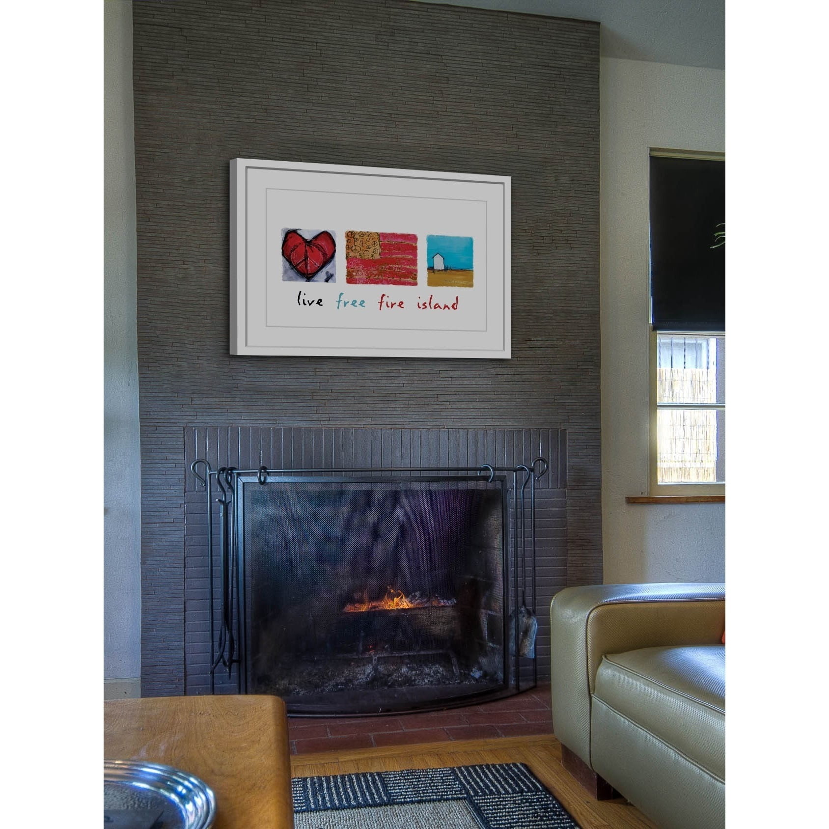 Marmont Hill "Live Free Fire Island" by Tori Campisi Painting Print in Frame