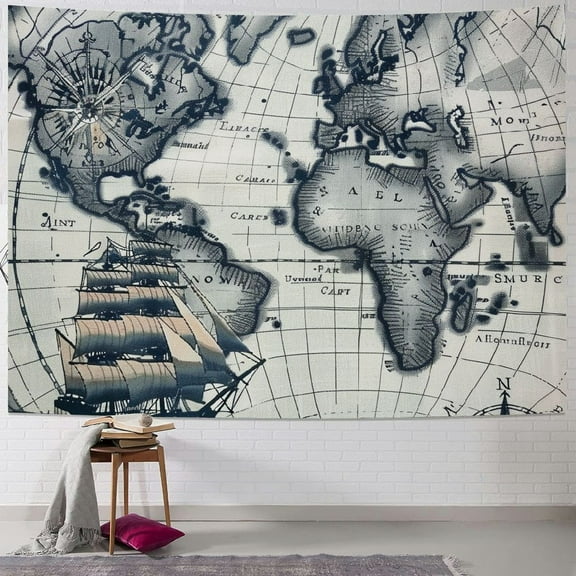 Patifu Exploration Adventure World Tapestry Wall Hanging Unique Style Graphic Tapestries Home Wall Decor Art for Living Room Bedroom Apartment Farmhouse Dorm 40x30inch