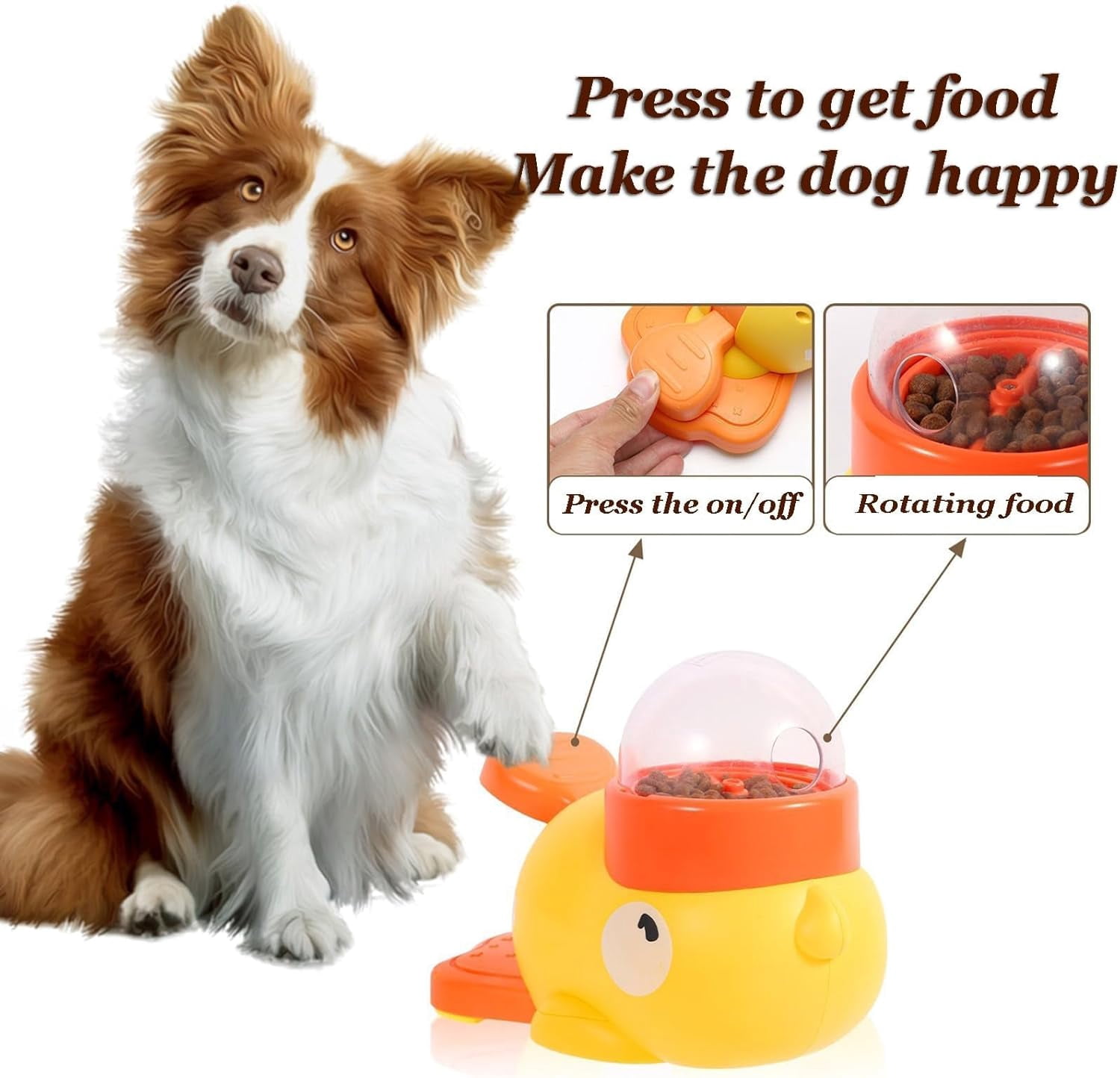 Duck Cat Treat Dispenser, Little Yellow Duck Cat Toy Treat Feeder, Cat Treat Dispenser Toy Interactive, for Small Medium Dogs and Cats, IQ Training and Exercise Small Animal Bowls