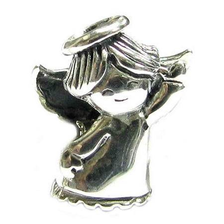 Queenberry Sterling Silver 3-D Dancing Angel Girl European-style Bead Charm Fits Pandora